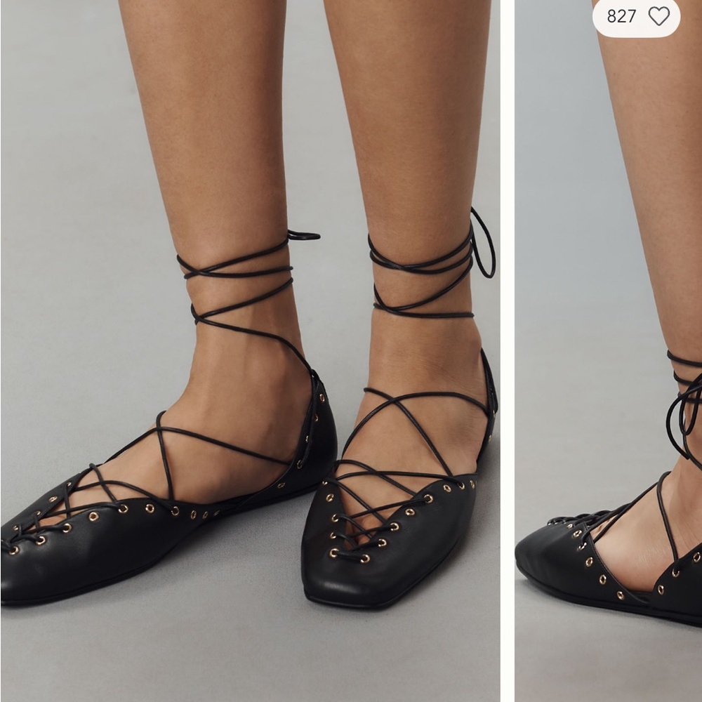 Jeffrey Campbell Corset Lace-Up Grommet Ballet Flats